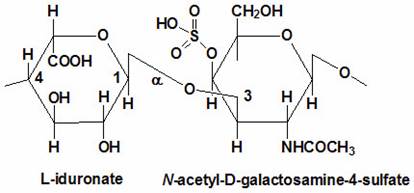 Structure of the disaccharide component of dermatan sulfates