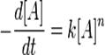 -\frac{d[A]}{dt} = k[A]^n